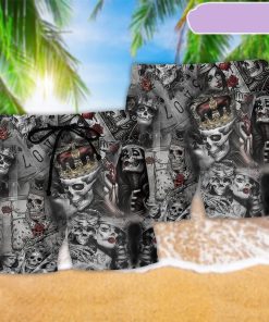 Skull Love Is Blind Poker Beach Short, Gift for Holiday Summer Skull Love Is Blind Poker Beach Short, Gift for Holiday Summer