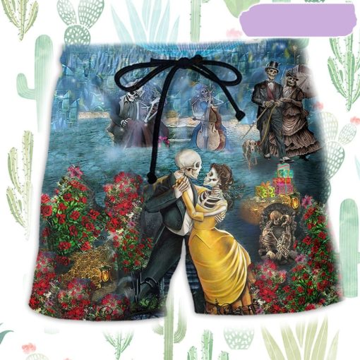 Skull Love Life Romatic Beach Short, Gift for Holiday Summer