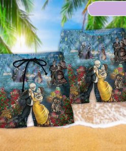 Skull Love Life Romatic Beach Short, Gift for Holiday Summer Skull Love Life Romatic Beach Short, Gift for Holiday Summer
