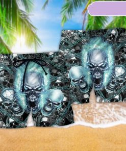Skull Screaming So Cool Beach Short, Gift for Holiday Summer
