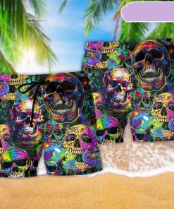 Skull Smiley So High Beach Short, Gift for Holiday Summer