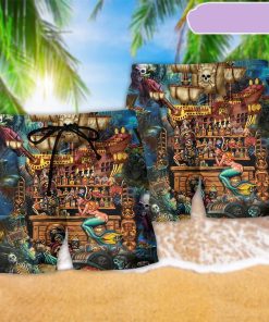 Skull Treasure Love Life Beach Short, Gift for Holiday Summer