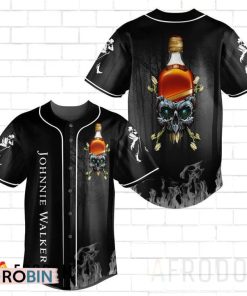 Skull With Johnnie Walker Baseball Jersey Shirt Style