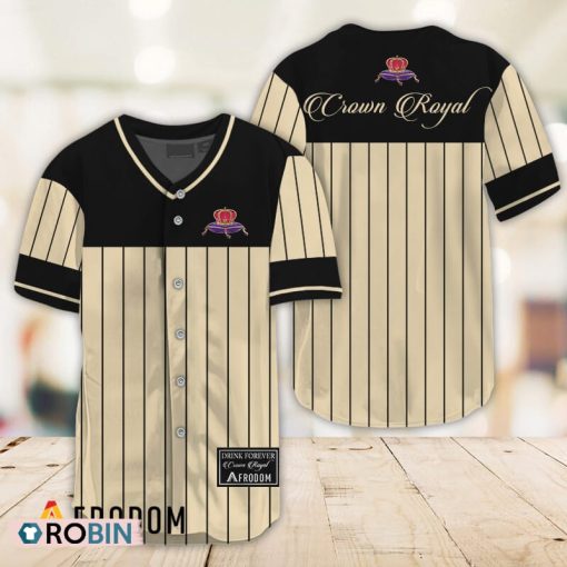 Sleek Black Vertical Striped Crown Royal Baseball Jersey Shirt Style