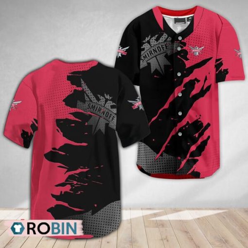 Smirnoff Vodka Metal Crack Pattern Baseball Jersey Shirt Style