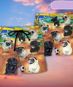 Soccer Beach Sports Pug Dog Beach Beach Short, Gift for Holiday Summer