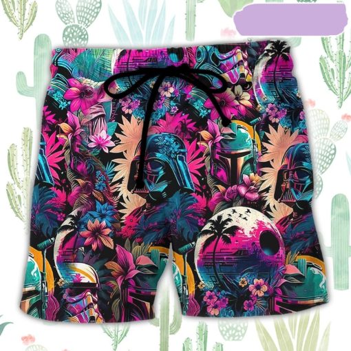Special Star Wars Synthwave 02 Beach Short – Owl Ohh, Gift for Holiday Summer
