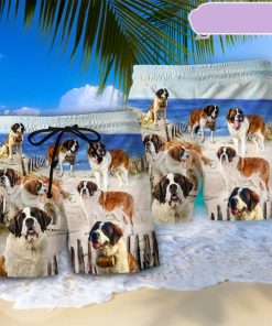 S.t Bernard Dog Beach Cool Style Beach Short, Gift for Holiday Summer