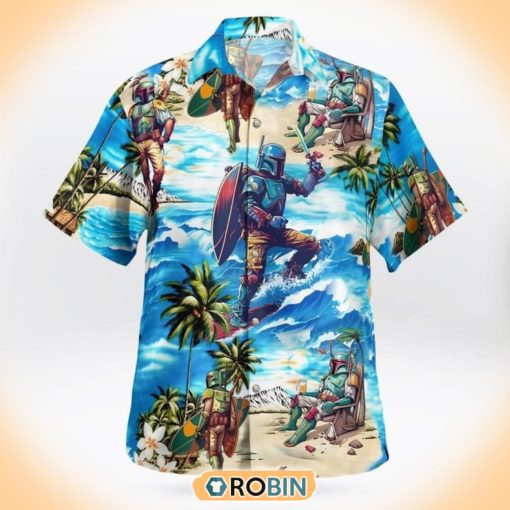 Star Wars Boba Fett Surfing Beach Hawaiian Shirt