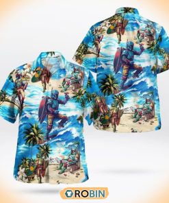 Star Wars Boba Fett Surfing Beach Hawaiian Shirt Star Wars Boba Fett Surfing Beach Hawaiian Shirt