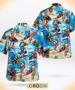 Star Wars Stormtrooper Surfing Beach Hawaiian Shirt