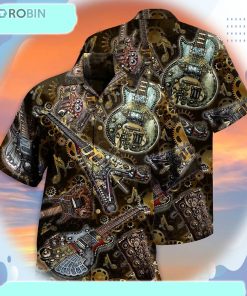 Steam Punk Guitar Unisex Hawaiian Shirt