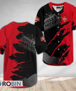 Stella Artois Metal Crack Pattern Baseball Jersey Shirt Style