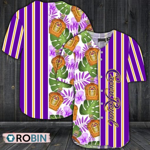 Striped Tropical Hawaii Crown Royal Baseball Jersey Shirt Style