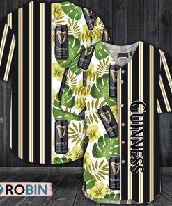 Striped Tropical Hawaii Guinness Beer Baseball Jersey Shirt Style