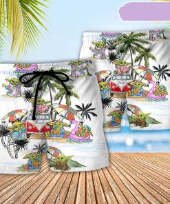 SW Cartoon Baby Yoda Beach Short, Gift for Holiday Summer SW Cartoon Baby Yoda Beach Short, Gift for Holiday Summer