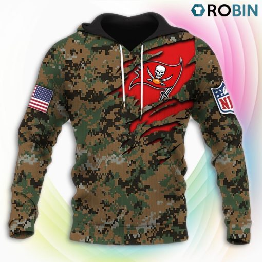 Tampa Bay Buccaneers NFL Honor US Marine Veterans 3D Hoodie, Tampa Bay Buccaneers Team Gifts