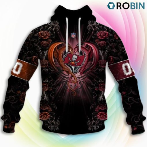 Tampa Bay Buccaneers NFL Rose Dragon 3D Hoodie, Tampa Bay Buccaneers Merchandise
