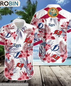 Tampa Bay Buccaneers, Tampa Bay Lightning, Tampa Bay Rays Hawaiian Shirt Tampa Bay Buccaneers, Tampa Bay Lightning, Tampa Bay Rays Hawaiian Shirt