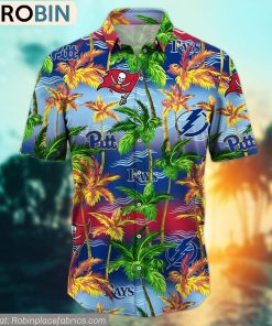 Tampa Sports Palm Tree Pattern Hawaiian Shirt
