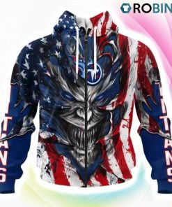 Tennessee Titans Demon Face Design 3D Hoodie, Titans Gifts for Fans
