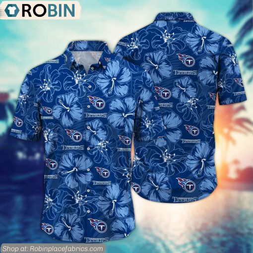 Tennessee Titans Hibiscus Tropical Pattern NFL Hawaiian Shirt