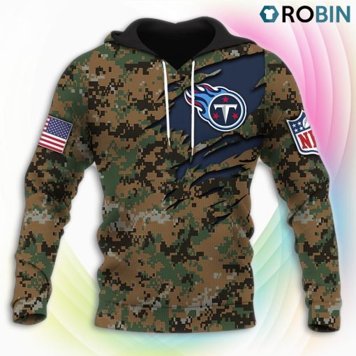 Tennessee Titans NFL Honor US Marine Veterans 3D Hoodie, Tennessee Titans Gear
