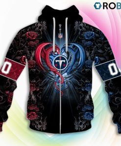 Tennessee Titans NFL Rose Dragon 3D Hoodie, Tennessee Titans Unique Gifts