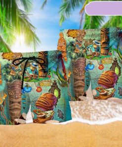 Tiki Bar Is Open Beach Short, Gift for Holiday Summer