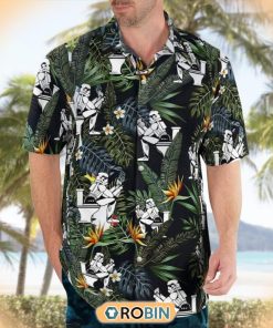 Topical Leaves Stormtrooper Reading On Toilet Hawaiian Shirt Topical Leaves Stormtrooper Reading On Toilet Hawaiian Shirt