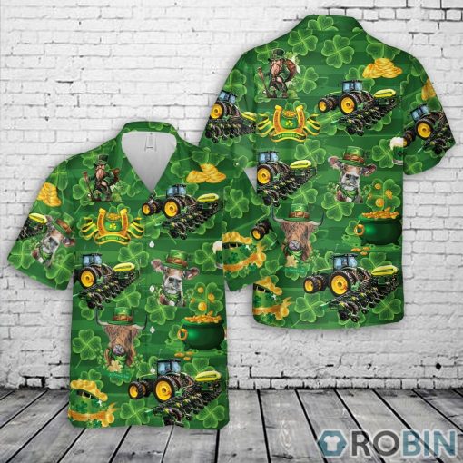 Tractor Planter, St Patrick’s Day Hawaiian Shirt