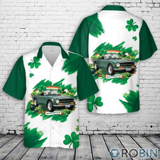 Triumph TR 6 1969 Green, St Patrick’s Day Hawaiian Shirt