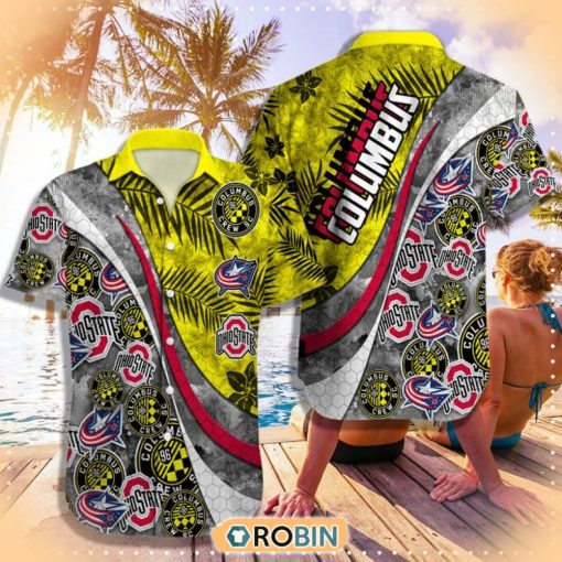 Tropical Columbus Sport Teams Hawaiian Shirt