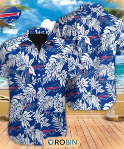 Tropical Leafs NFL Buffalo Bills Hawaiian Design Button Shirt