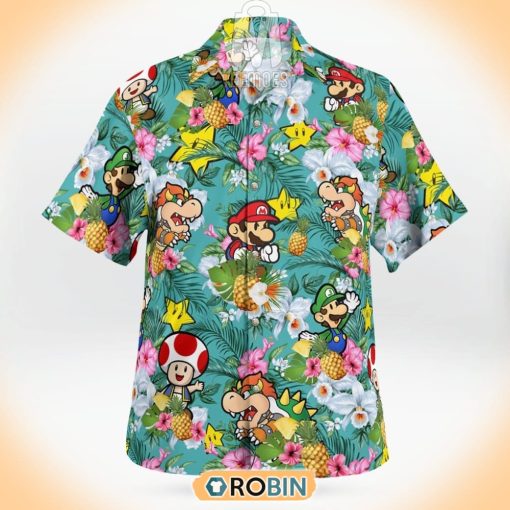 Tropical Super Mario Pineapple Pattern Hawaiian Shirt