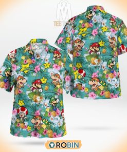 Tropical Super Mario Pineapple Pattern Hawaiian Shirt Tropical Super Mario Pineapple Pattern Hawaiian Shirt