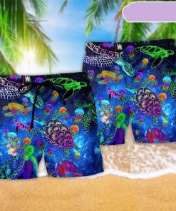 Turtle Amazing Sea Glowing Beach Short, Gift for Holiday Summer Turtle Amazing Sea Glowing Beach Short, Gift for Holiday Summer