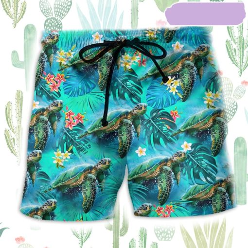 Turtle Love Life Blue Beach Short, Gift for Holiday Summer
