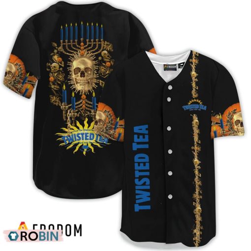 Twisted Tea Golden Skull And Pumpkin Baseball Jersey Shirt Style