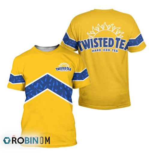 Twisted Tea Yellow Wine Pattern All Over Printed T-Shirt
