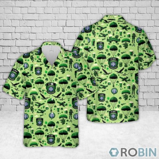 US Army 82nd Airborne Division St Patrick’s Day Hawaiian Shirt