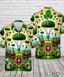 US Army 82nd Airborne Division St Patrick’s Day Summer Hawaiian Shirt