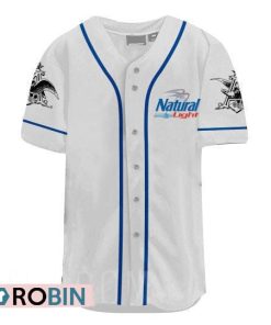 US Flag Black Skull Natural Light Baseball Jersey Shirt Style