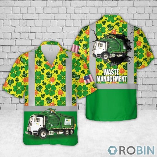 US Waste Management St Patrick’s Day Hawaiian Shirt