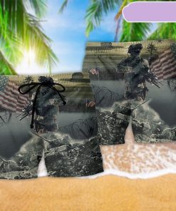 Veteran Brave Steps America Beach Short, Gift for Holiday Summer Veteran Brave Steps America Beach Short, Gift for Holiday Summer