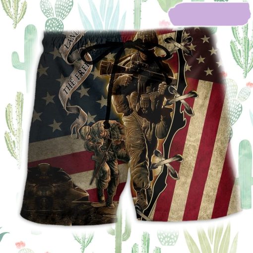 Veteran Proud Memories Flag Beach Short, Gift for Holiday Summer