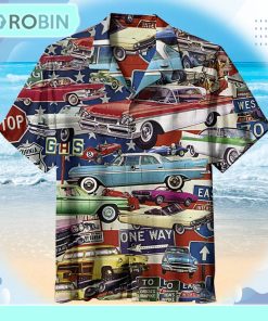 Vintage Car Collage Hawaiian Shirt Vintage Car Collage Hawaiian Shirt