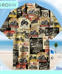 Vintage Motorcycle Signs Unisex Hawaiian Shirt