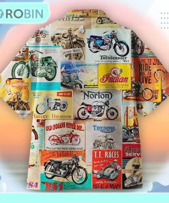 Vintage Retro Motorcycle Wall Logo Unisex Hawaiian Shirt Vintage Retro Motorcycle Wall Logo Unisex Hawaiian Shirt