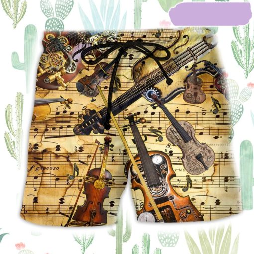 Violin Music Violin Speaks Beach Short, Gift for Holiday Summer
